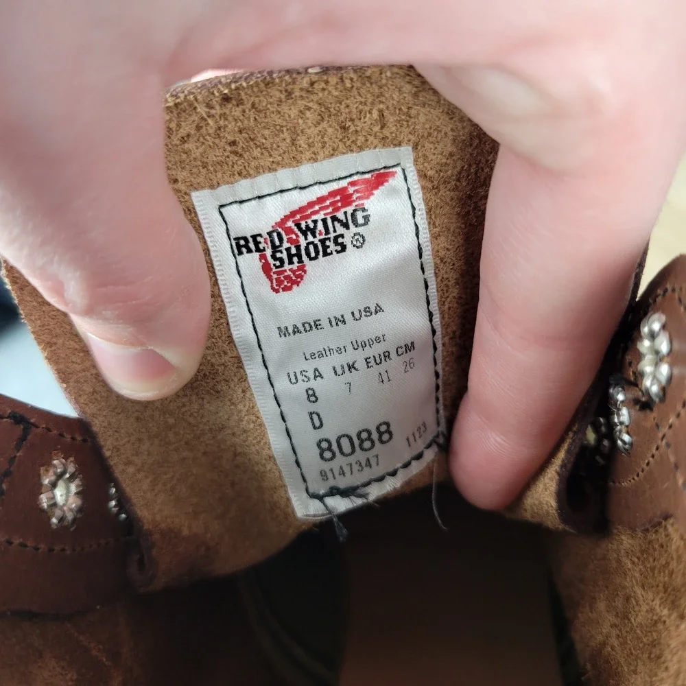 Red Wing Iron Ranger 8088 Mens 8 Amber‎ Harness Brown Leather Wedge Sole Boots
